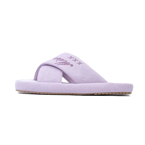 Breezy Embroidered Cross Strap Slides