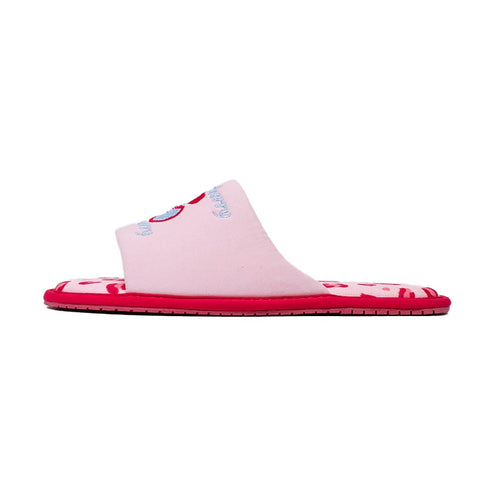 Embroidered Cherry Leopard Print Slides