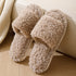 Curly Plush Open-Toe Slippers