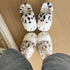 Spotted Cat Paw Fuzzy Slippers