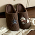 Embroidered Star Puppy Fleece Slippers