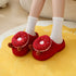Fuzzy Sprinkled Donut Platform Slippers