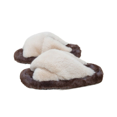 Crisscross Cloud Plush Platform Slippers