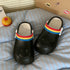 Smiley Face Striped Strap Clogs