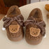 Teddy Bow Sherpa House Slippers