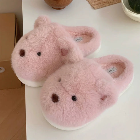 Teddy Ears Plush Home Slippers