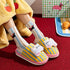 Whimsical Kitty Striped Plush Slippers