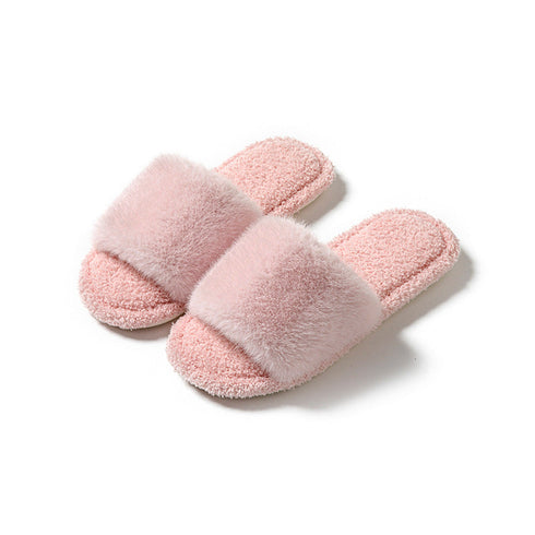 Fuzzy Strap Lounge Slippers