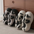Playful Panda Furry Platform Slippers