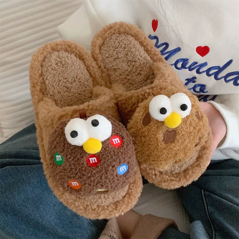 Googly Cookie Puff Slippers