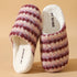 Wavy Stripe Plush House Slippers