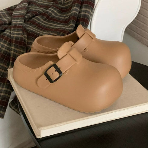 Chunky Buckle Strap Platform Clogs
