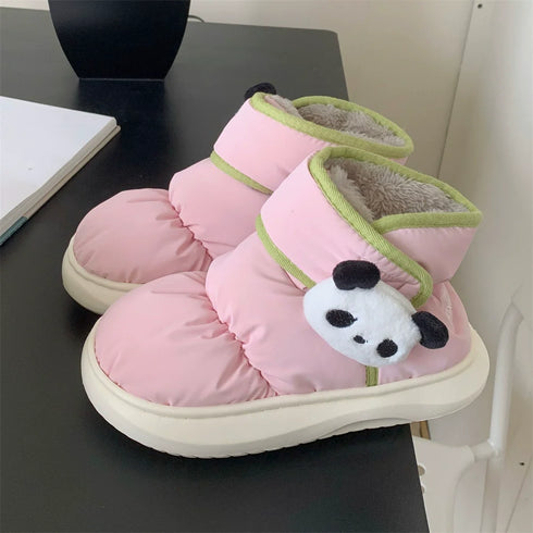 Panda Patch Puffy Winter Boots