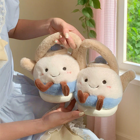 Teapot Handle Plush Slippers