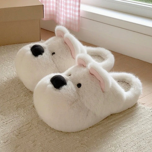 Westie Dog Plush Home Slippers