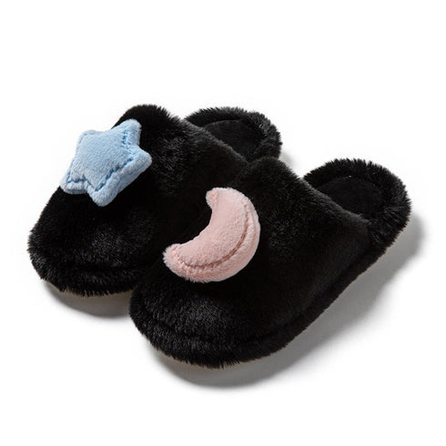 Moon Star Plush Home Slippers