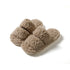 Double-Band Plush Lounge Slippers