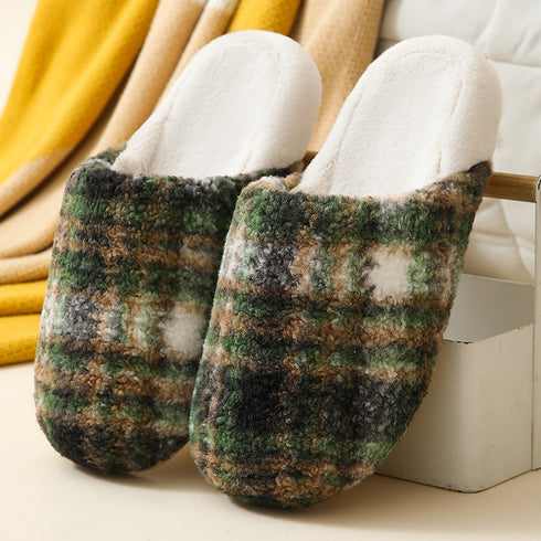 Chunky Check Sherpa Slippers