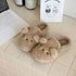 Teddy Bear Buckle Fleece Slippers