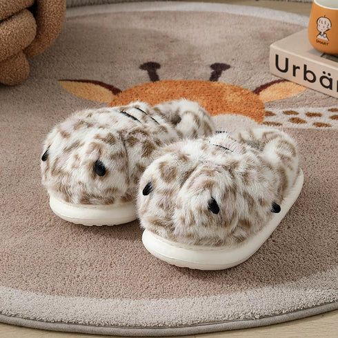 Furry Animal Paw Platform Slippers
