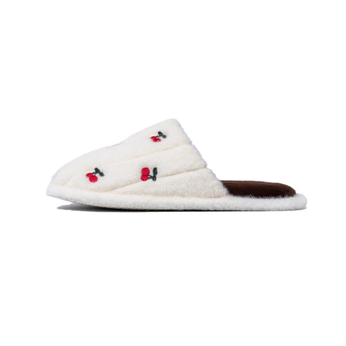Cherry Pattern Plush House Slippers