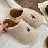 Whimsical Puppy Embroidered Fuzzy Slippers