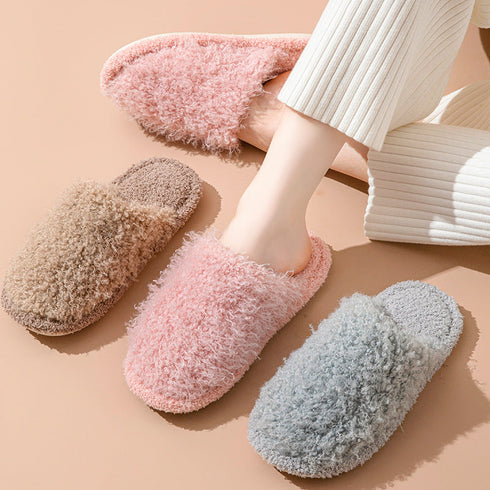 Teddy Curl Closed-Toe Slippers