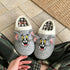 Cartoon Cat Mouse Plaid Slippers