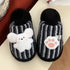 Striped Bunny Paw Lounge slippers