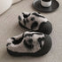 Playful Panda Furry Platform Slippers