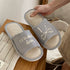 Striped Bow Linen Home Slides
