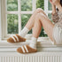 Striped Cloud Step Plush Slippers