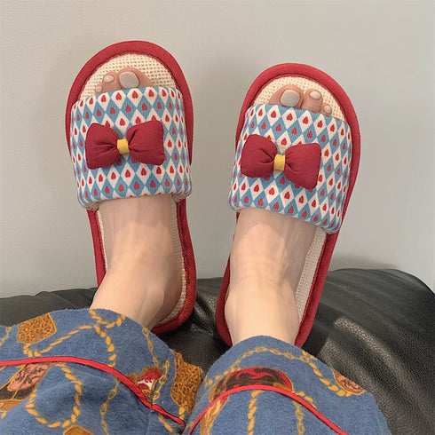 Bow Knot Woven Home Slides