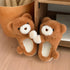 Snuggly Teddy Bear Plush Slippers