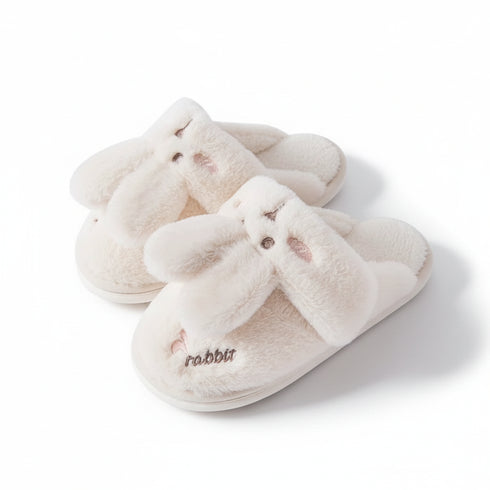 Fuzzy Bunny Ears House Slippers