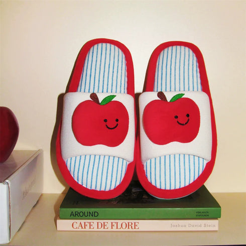 Smiley Apple Stripe Home Slides