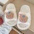 Fuzzy Bear Patch Home Slippers