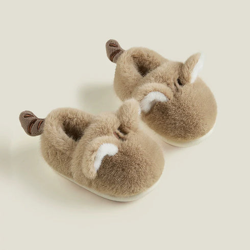 Fuzzy Chipmunk Design Kids Slippers
