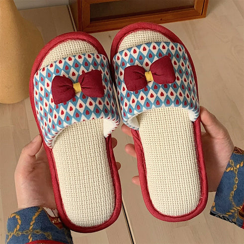 Bow Knot Woven Home Slides