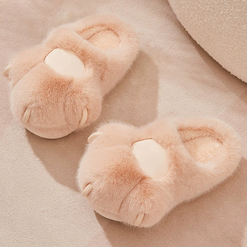 Fuzzy Kitty Claw Plush Slippers