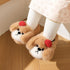 Cherry Puppy Plush House Slippers