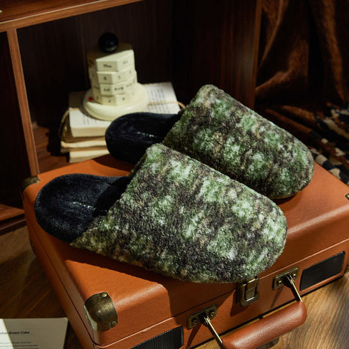 Chunky Plaid Lounge Slippers