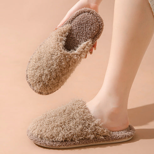 Teddy Curl Closed-Toe Slippers