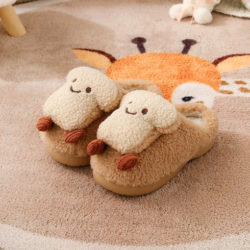 Smiley Toast Plush Fleece Slippers