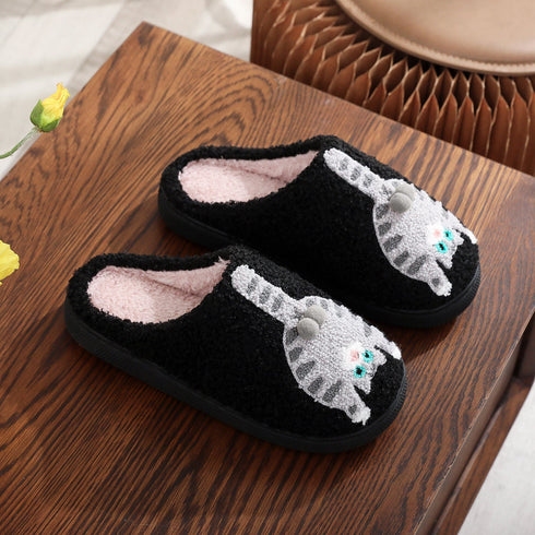 Funny Hanging Cat Plush Slippers