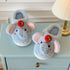 Apple-Topped Elephant Plush Slippers