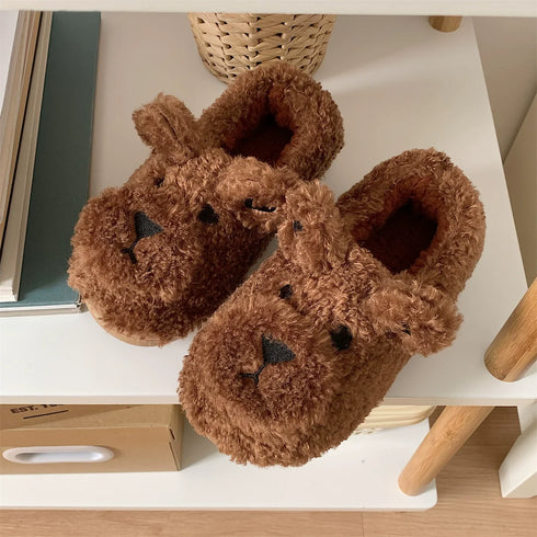 Teddy Fur Puppy Face Slippers