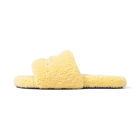 Fuzzy Crown Embroidered Lounge Slides