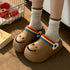 Smiley Face Striped Strap Clogs