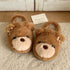 Fuzzy Teddy Bear Face Slippers